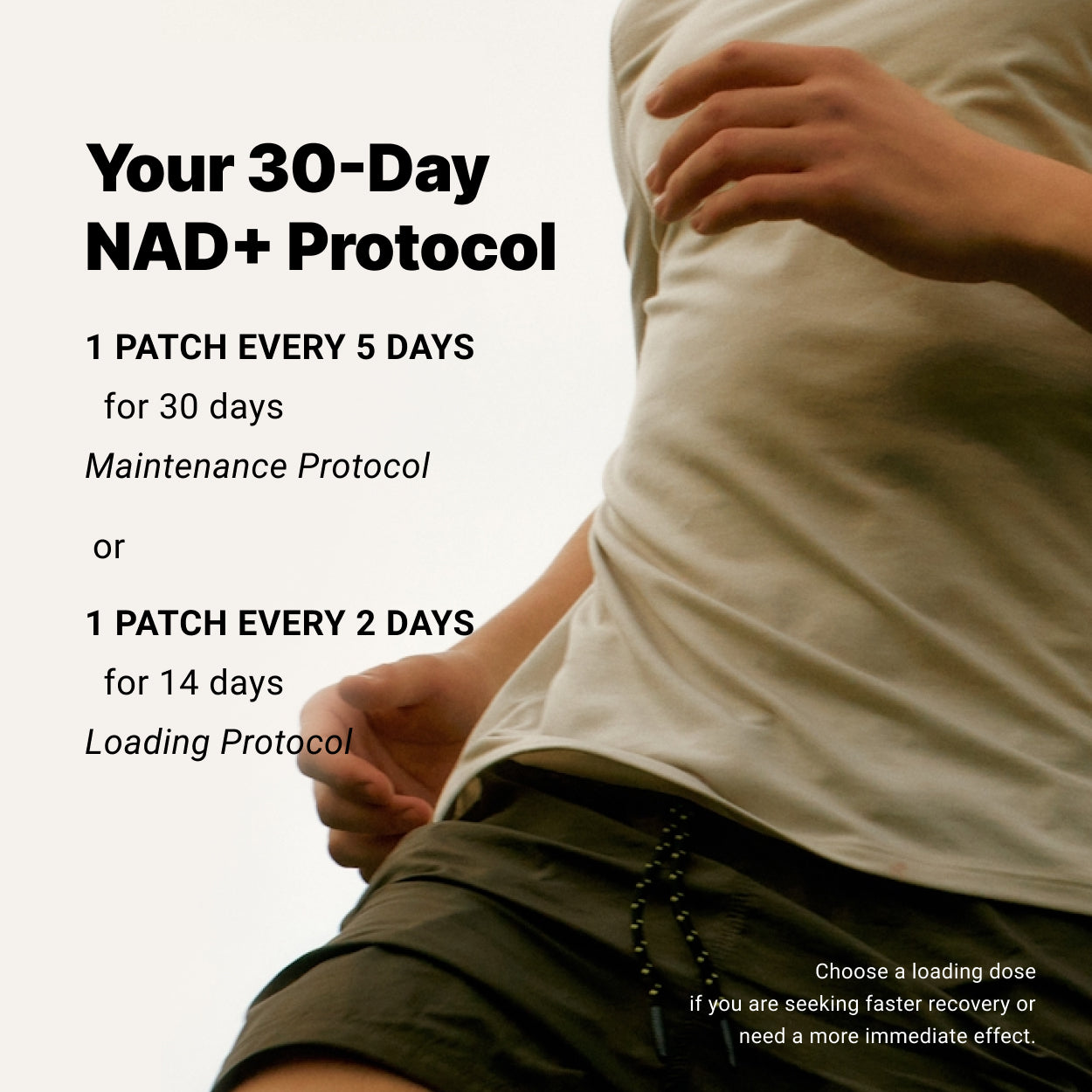 High Dose NAD+ Patches product detail shot. Also used on NAD+ and Vitamin C Combo Patches PDP.