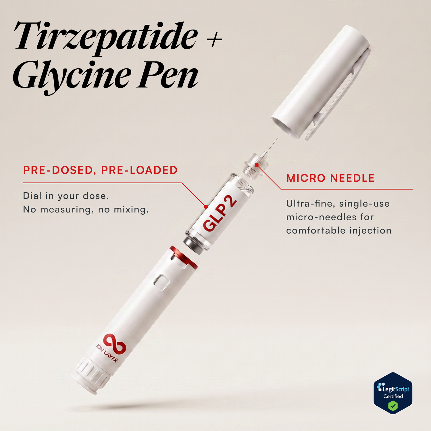 Standard Dose Compounded Tirzepatide + Glycine Pen – product image 1