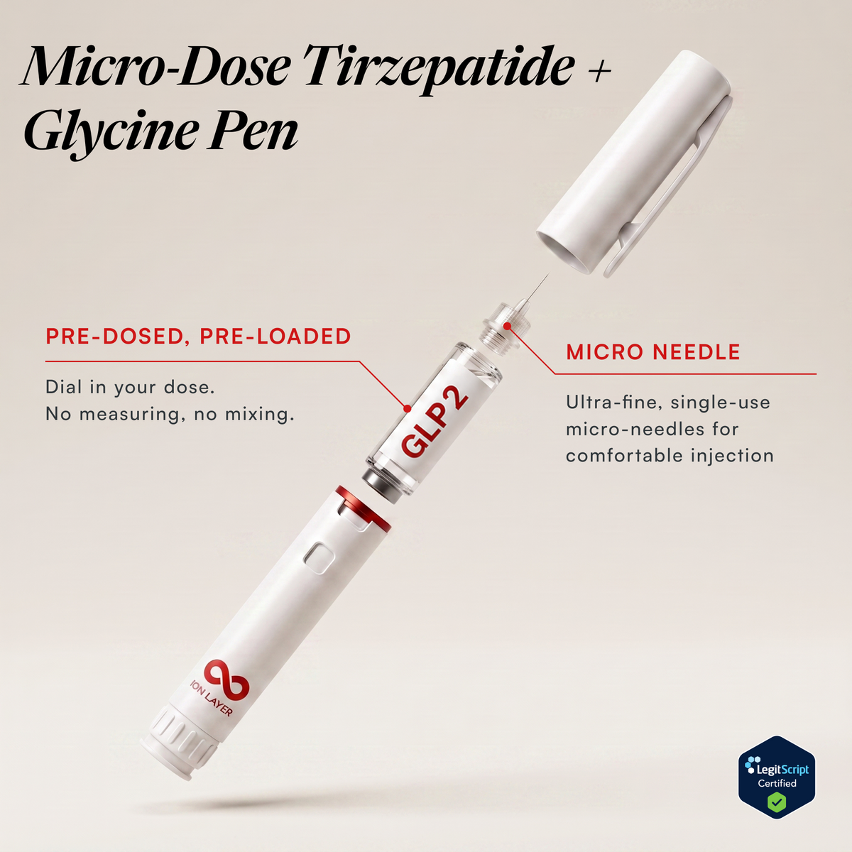 Microdose Compounded Tirzepatide + Glycine Pen – product image 1